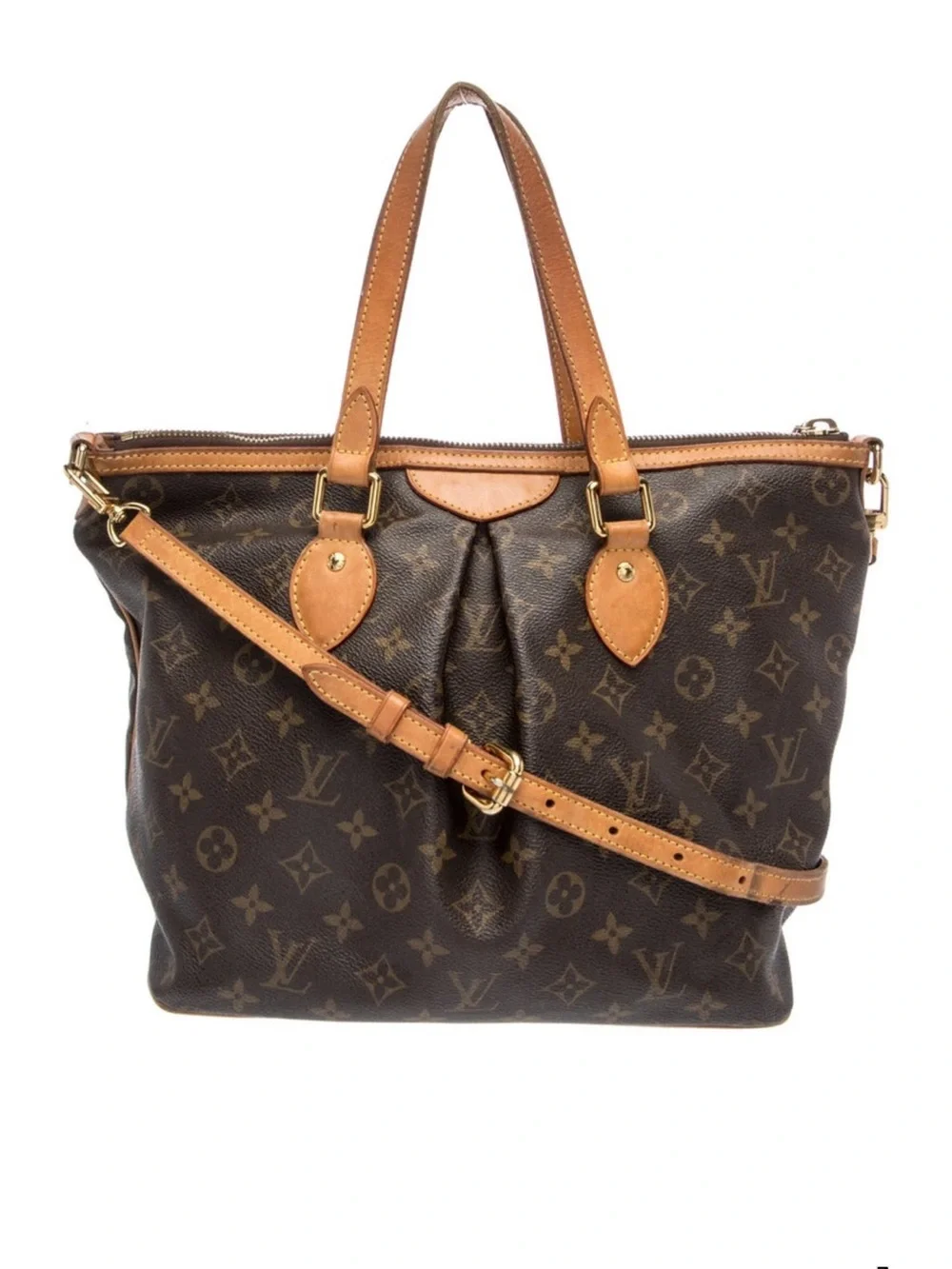 Louis Vuitton Monogram Canvas Tote with Vachetta Trim in Brown and Tan